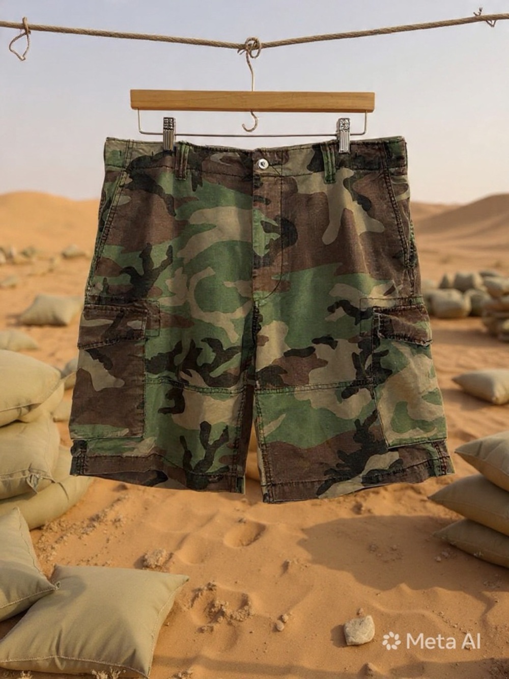 Classic vintage polo Ralph Lauren relaxed fit  Camo surplus Cargo Shorts size 34